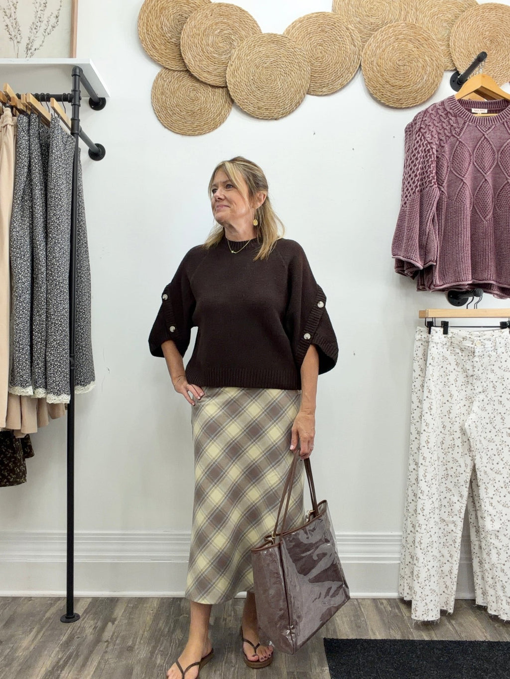 Plaid Patterned Skirt - The Cozy Nest