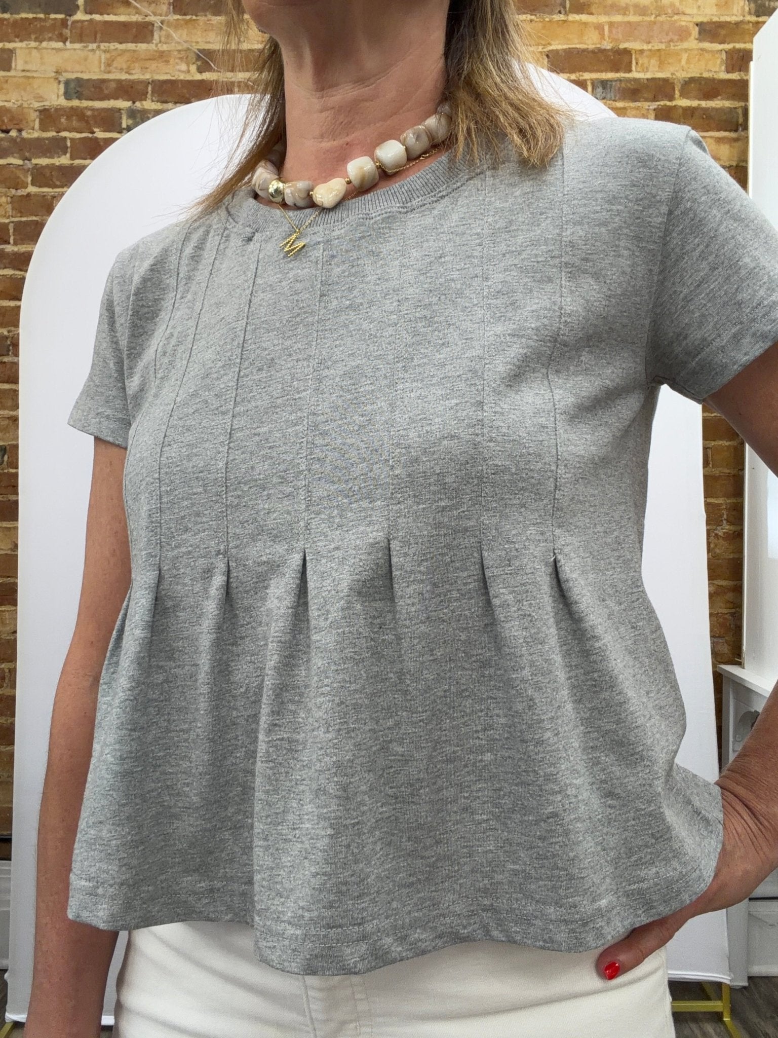 Pleated Swing Tee Top - The Cozy Nest