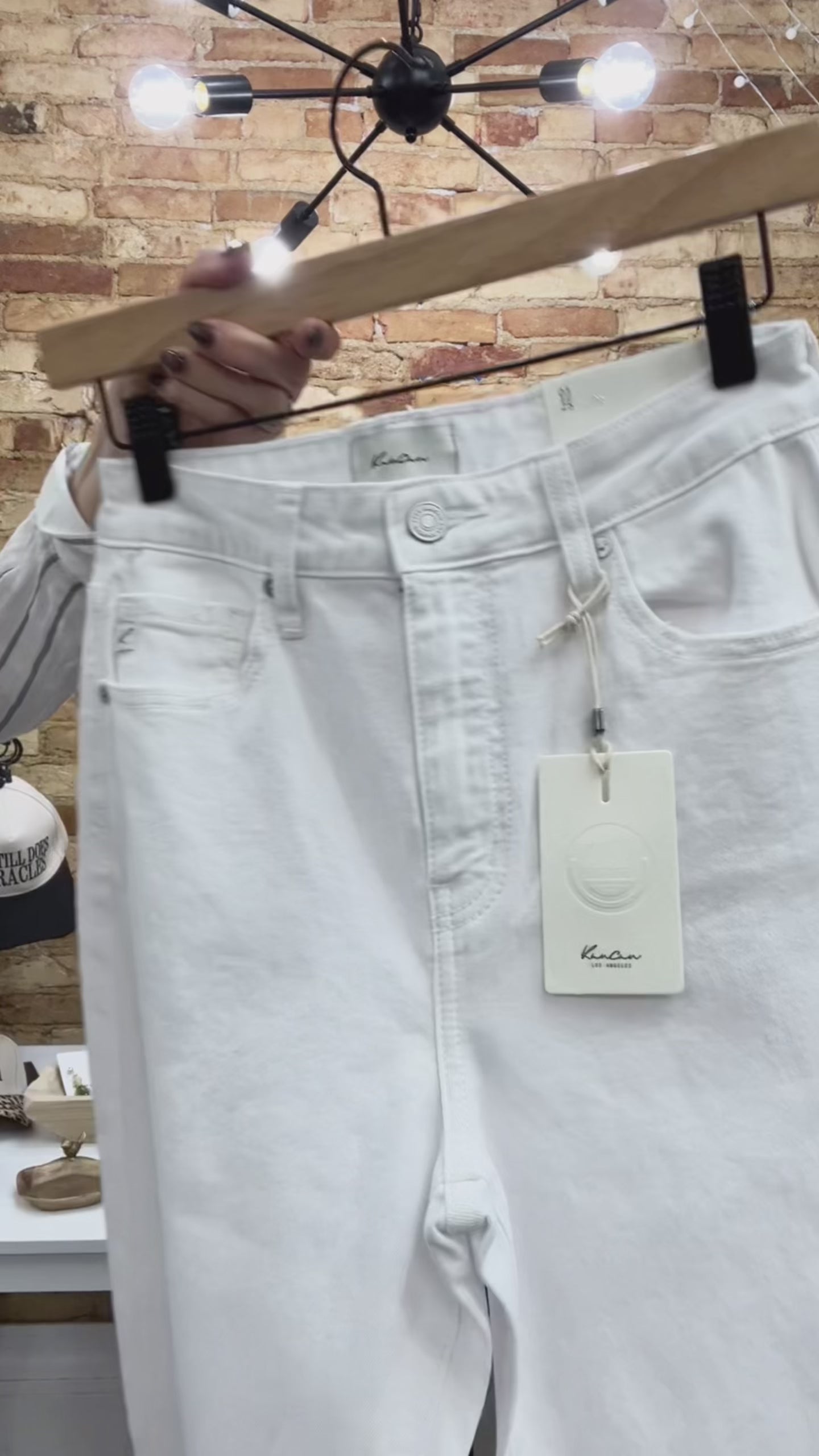 Tan Gingham Shorts Set