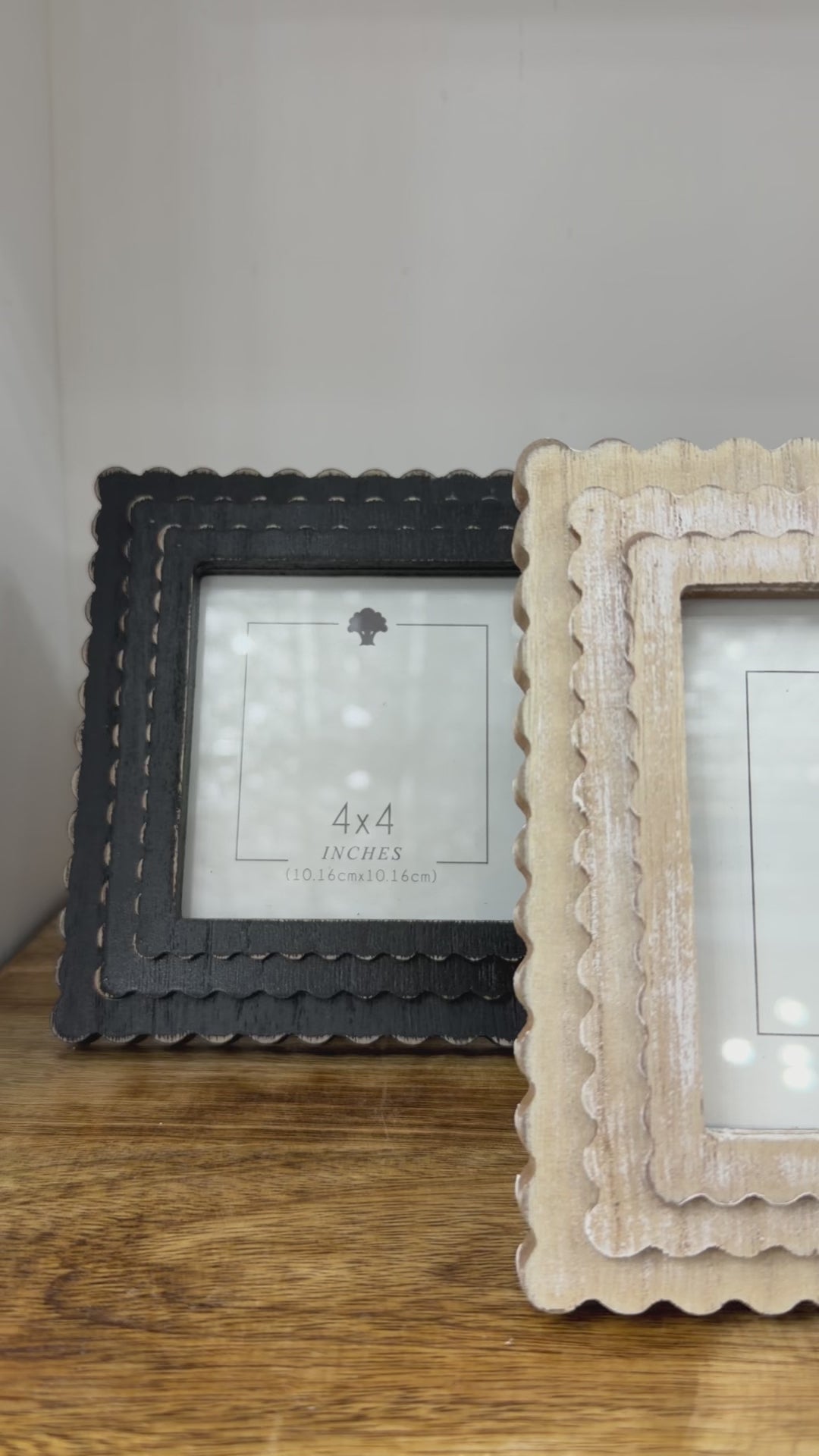 Expresso Scalloped Wood Frame