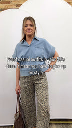 V Neck Denim Top