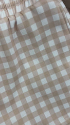 Tan Gingham Shorts Set