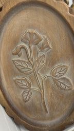 Scalloped Oval Wood Framed Floral Set