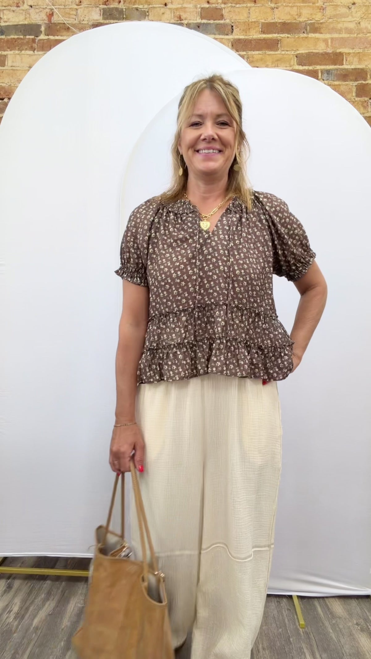 Brown Floral Top