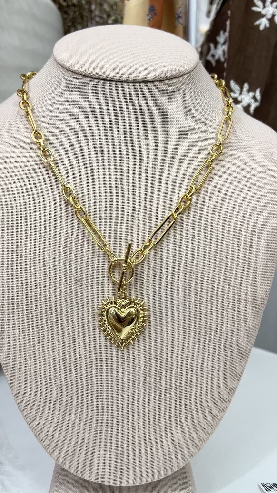 Heart Statement Toggle Necklace