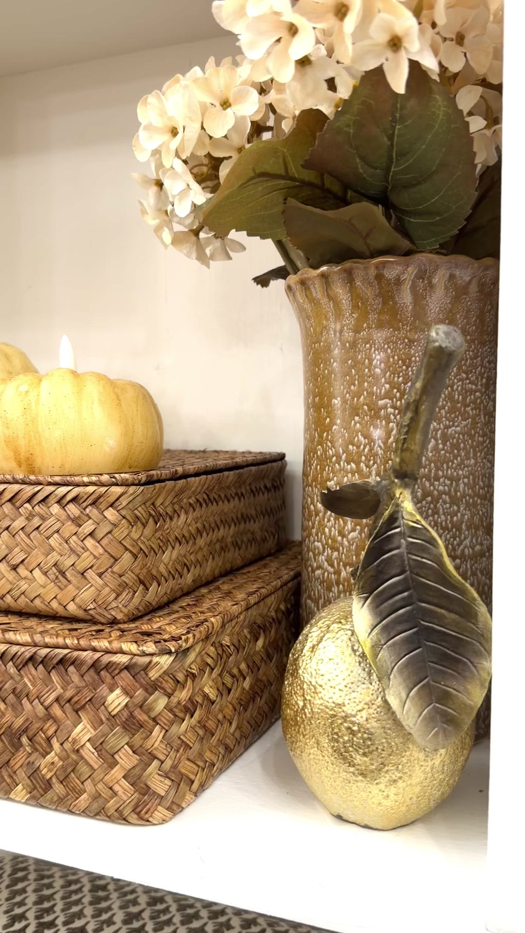 Flameless Pumpkin Candle 4" Ivory
