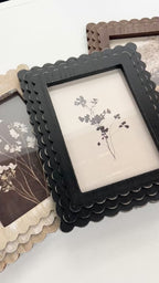 Black Scalloped Wood Frame W/ Hydrangea Print