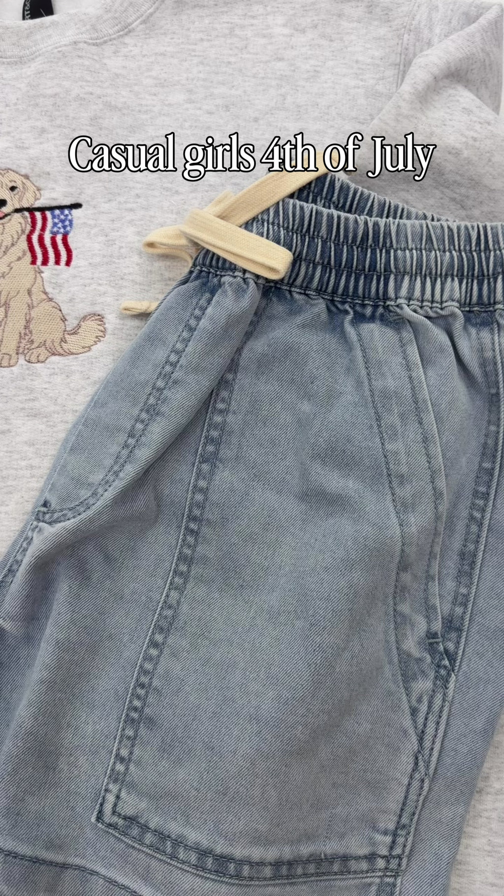 Patriotic Pup Crewneck Sweatshirt - Ash Grey