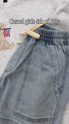 Patriotic Pup Crewneck Sweatshirt - Ash Grey