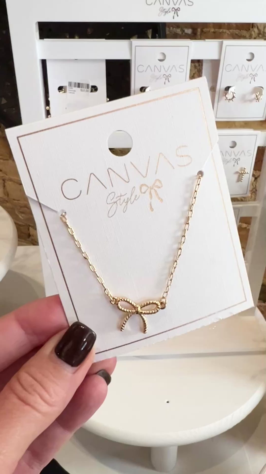 Rope Bow Necklace in Shiny Gold