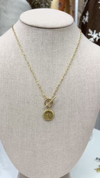 Cross Paperclip Toggle Necklace