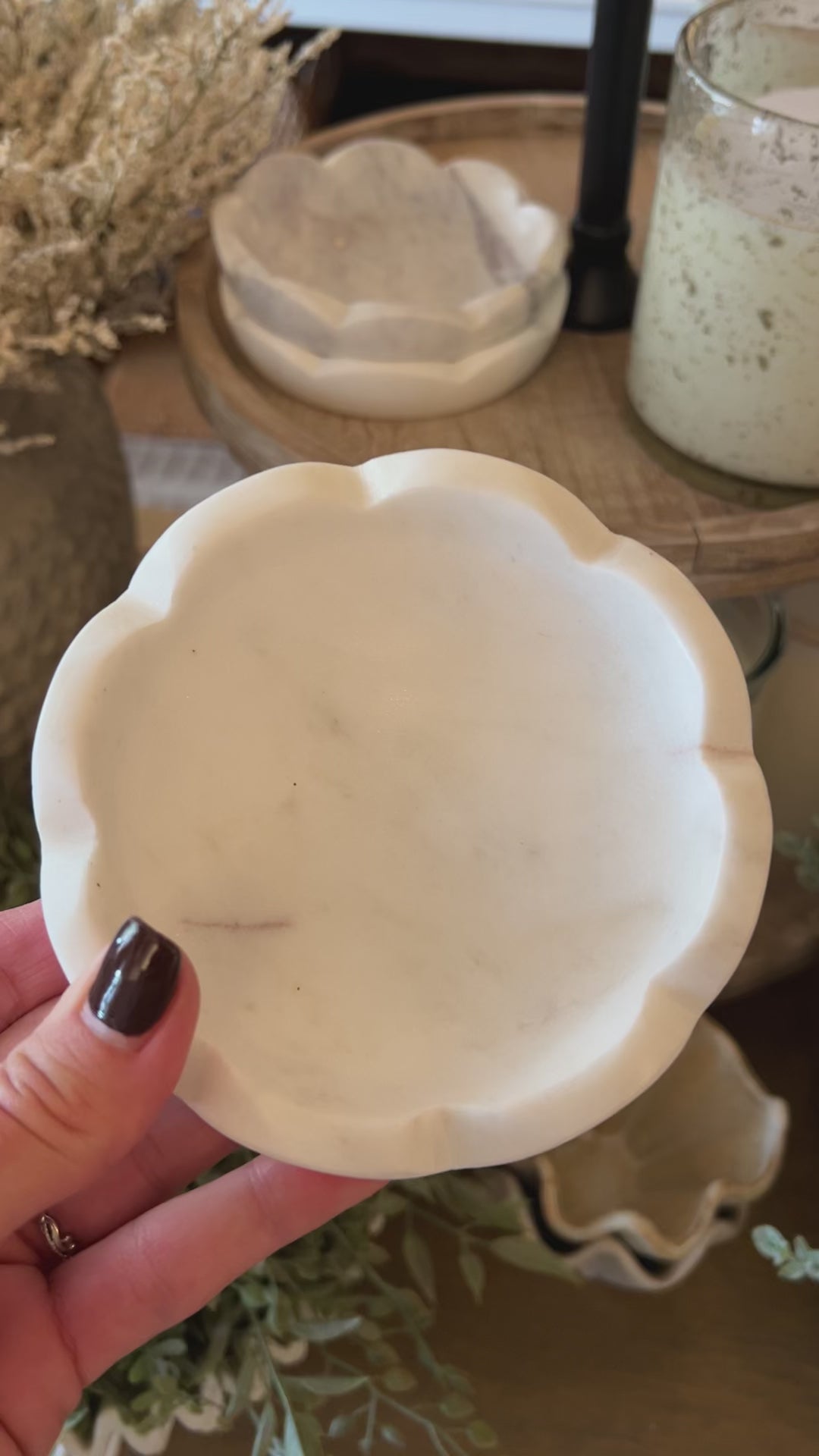 Scalloped Marble Dish