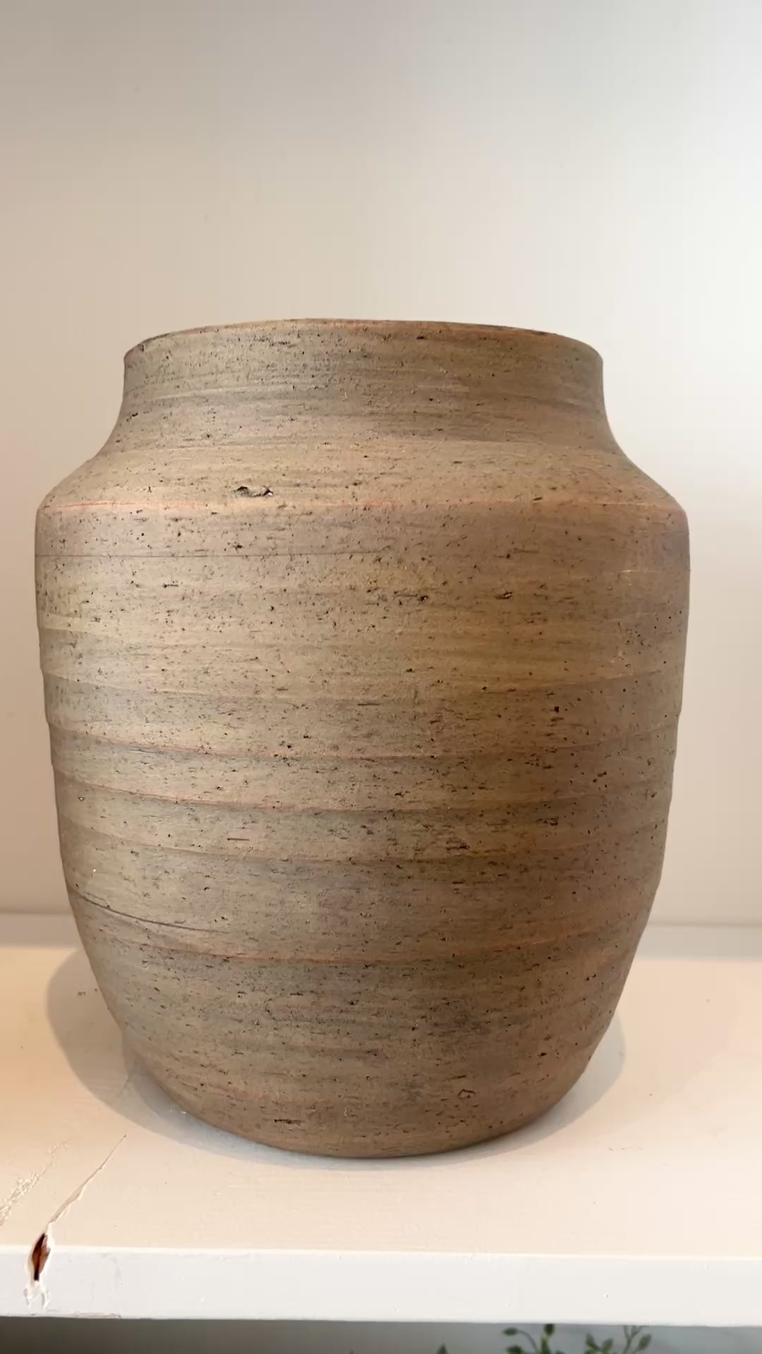 Natural Stipe Vase-Large