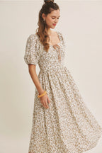 Puff Sleeve Floral Dress - The Cozy Nest
