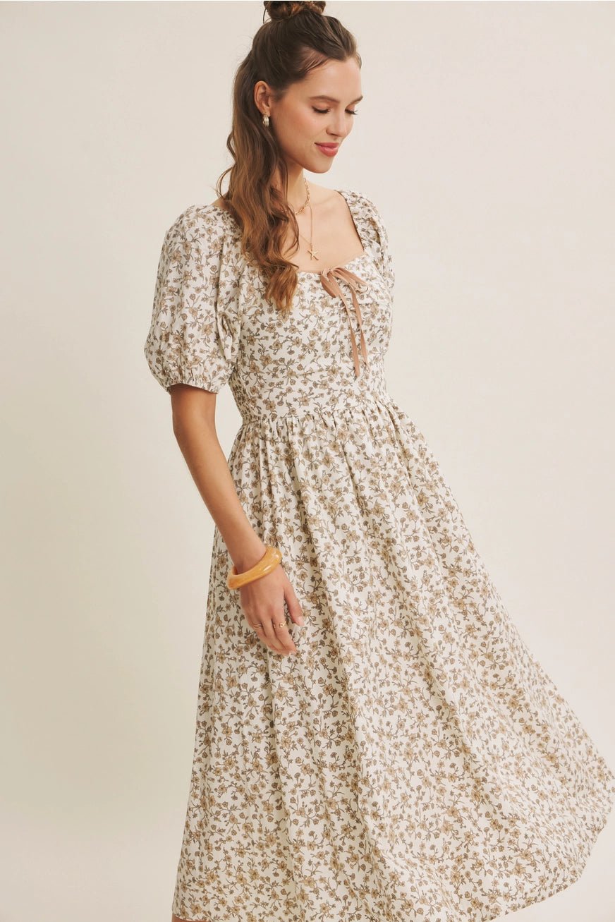 Puff Sleeve Floral Dress - The Cozy Nest