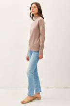 Raw Edge Mock Neck Sweater - The Cozy Nest
