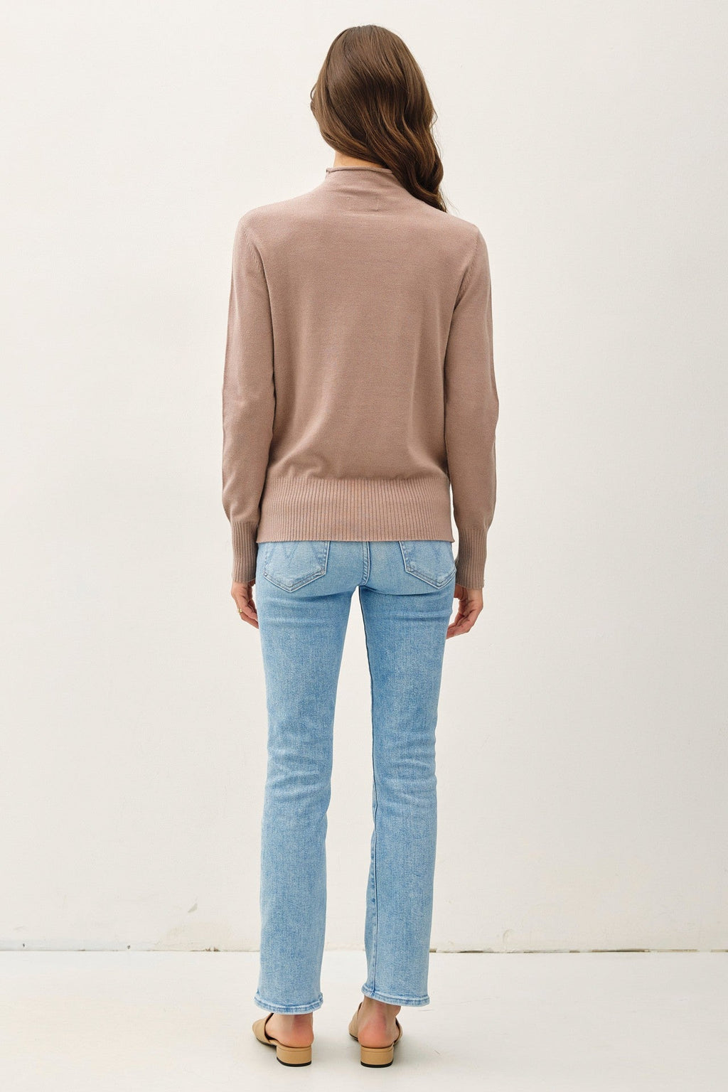 Raw Edge Mock Neck Sweater - The Cozy Nest