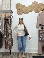 Ribbed Exposed Seam Top-Oat - The Cozy Nest
