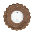 Round Expresso Scalloped Wood Frame - The Cozy Nest