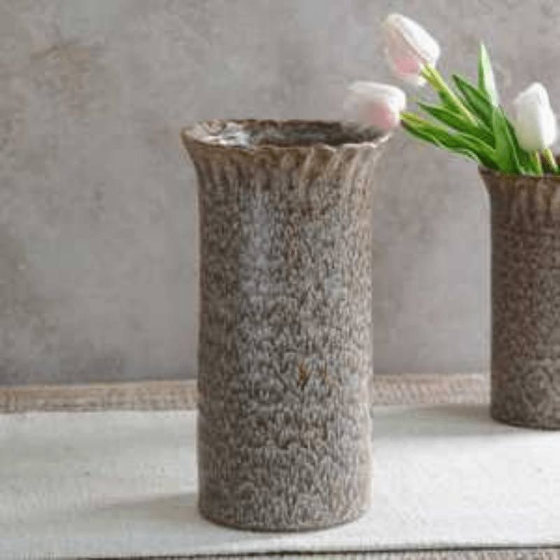 Ruffle Top Vase - Large - The Cozy Nest