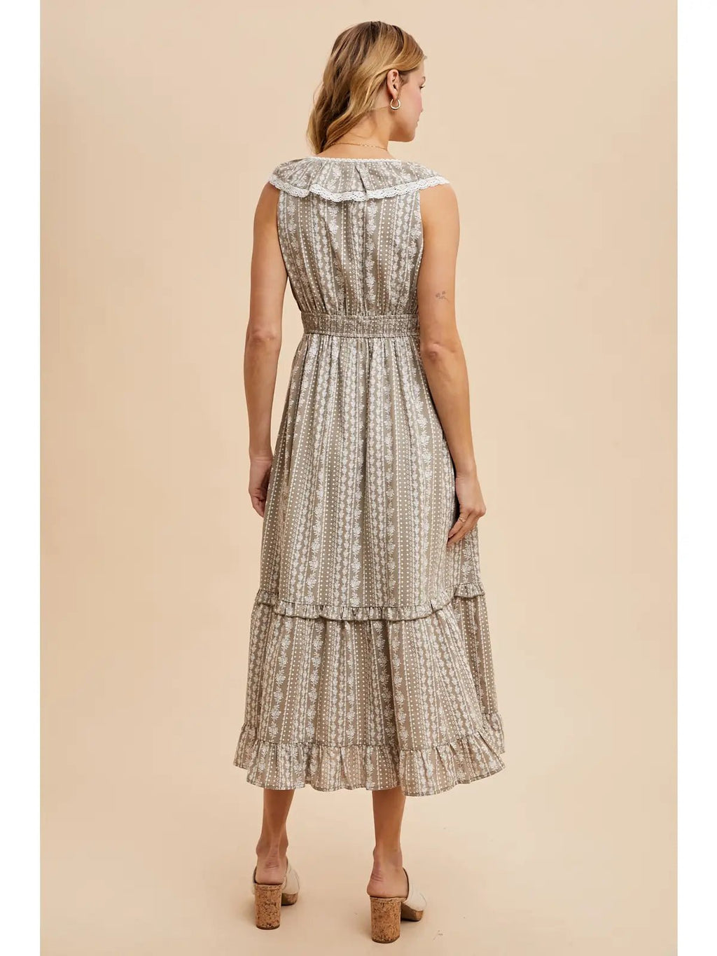 Ruffled Button Down Dress - The Cozy Nest