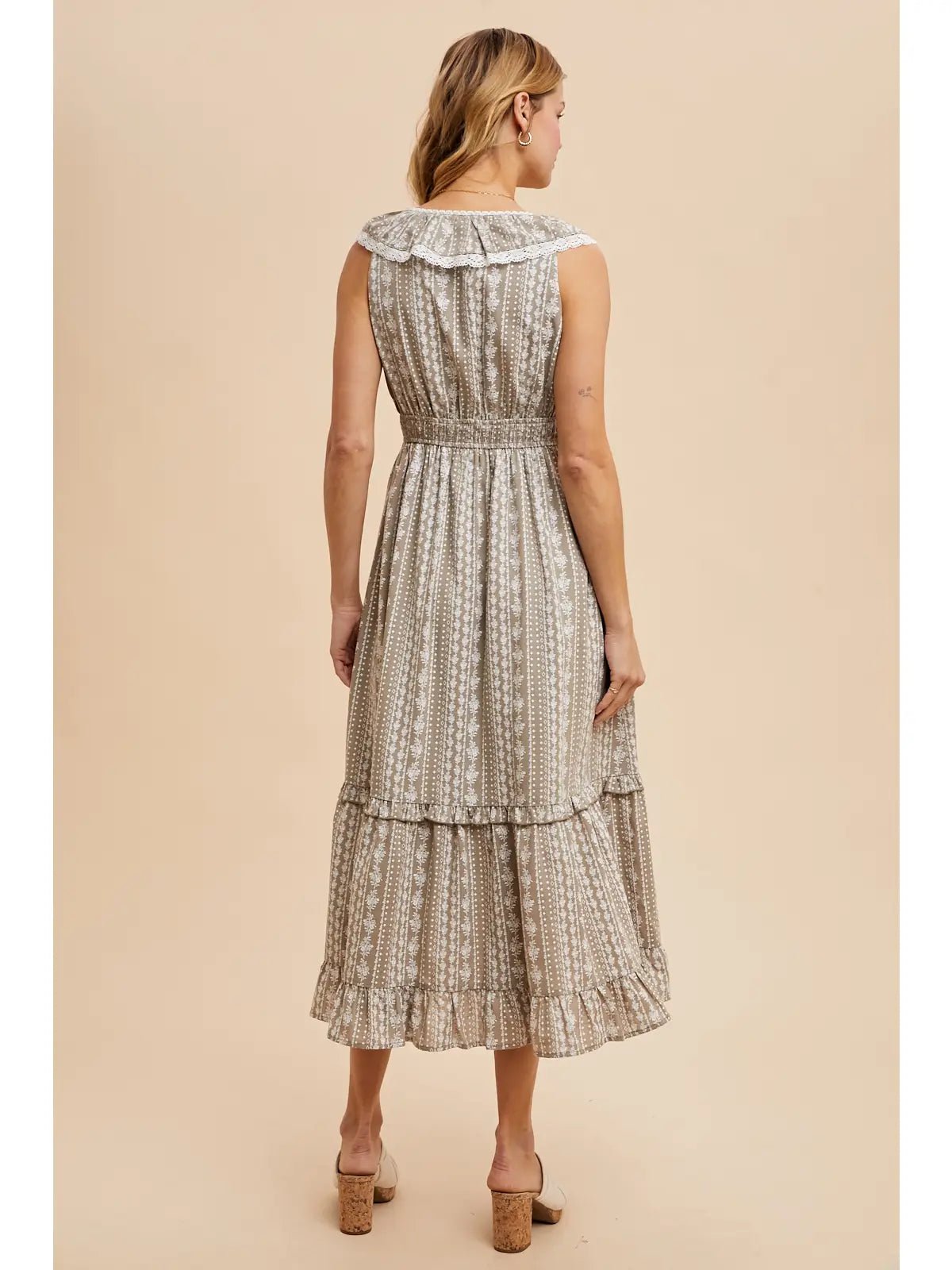 Ruffled Button Down Dress - The Cozy Nest