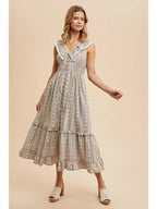 Ruffled Button Down Dress - The Cozy Nest