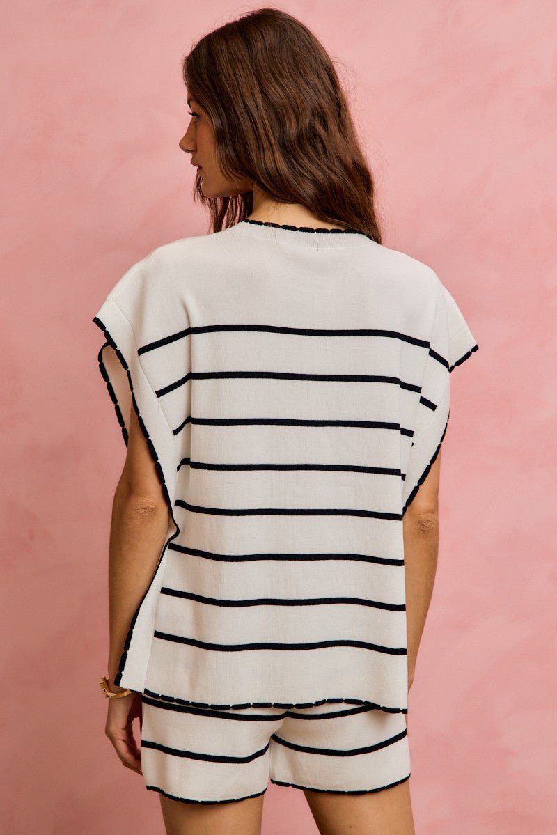 Scalloped Edge Sweater Shorts - The Cozy Nest
