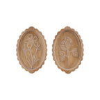 Scalloped Oval Wood Framed Floral Set - The Cozy Nest