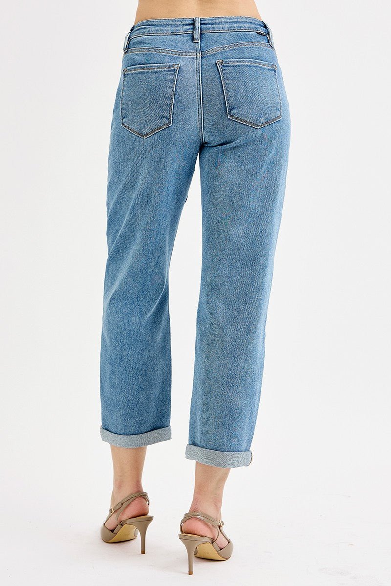 Slouchy Crop Barrel Jeans - Risen Brand - The Cozy Nest