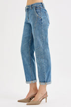 Slouchy Crop Barrel Jeans - Risen Brand - The Cozy Nest