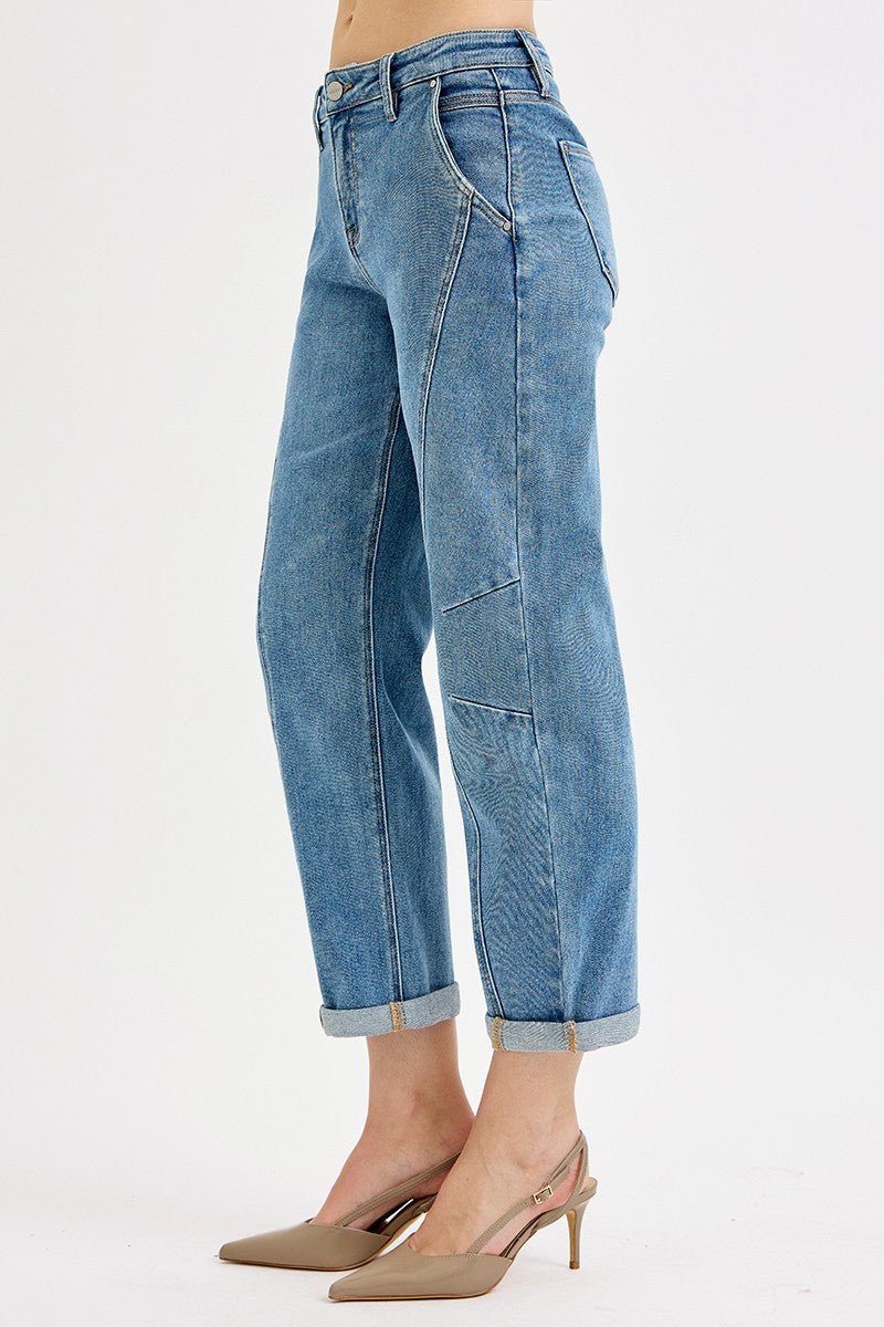 Slouchy Crop Barrel Jeans - Risen Brand - The Cozy Nest