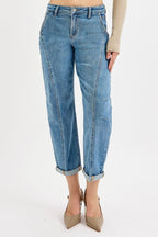 Slouchy Crop Barrel Jeans - Risen Brand - The Cozy Nest