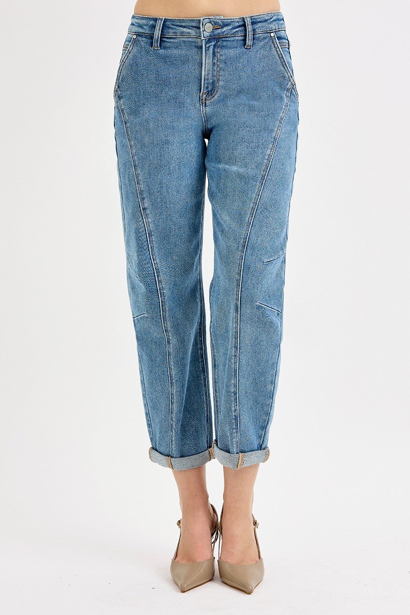 Slouchy Crop Barrel Jeans - Risen Brand - The Cozy Nest