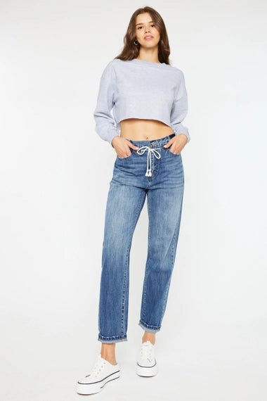 Slouchy Fit Drawstring Denim - The Cozy Nest