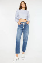 Slouchy Fit Drawstring Denim - The Cozy Nest