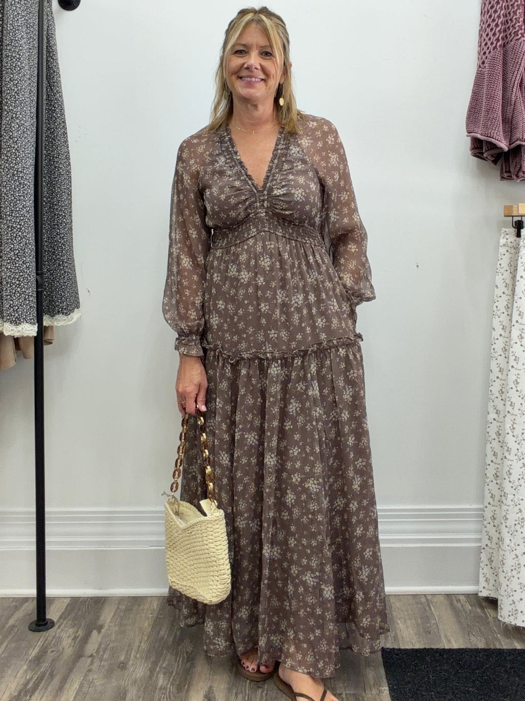 Smocked Floral Maxi Dress - The Cozy Nest