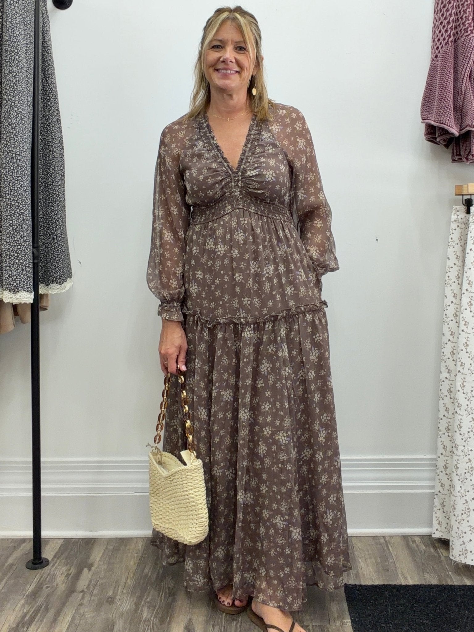 Smocked Floral Maxi Dress - The Cozy Nest