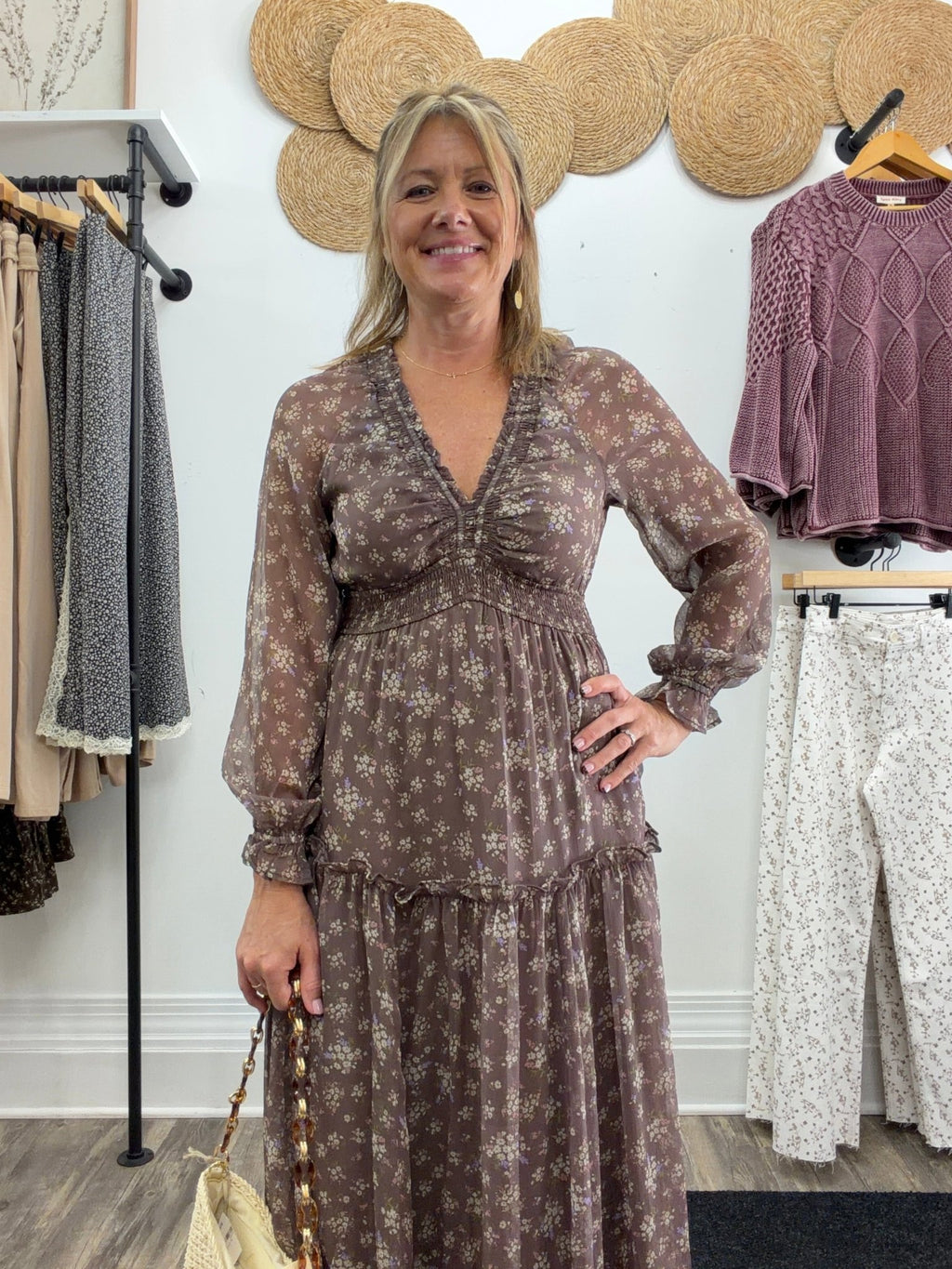 Smocked Floral Maxi Dress - The Cozy Nest