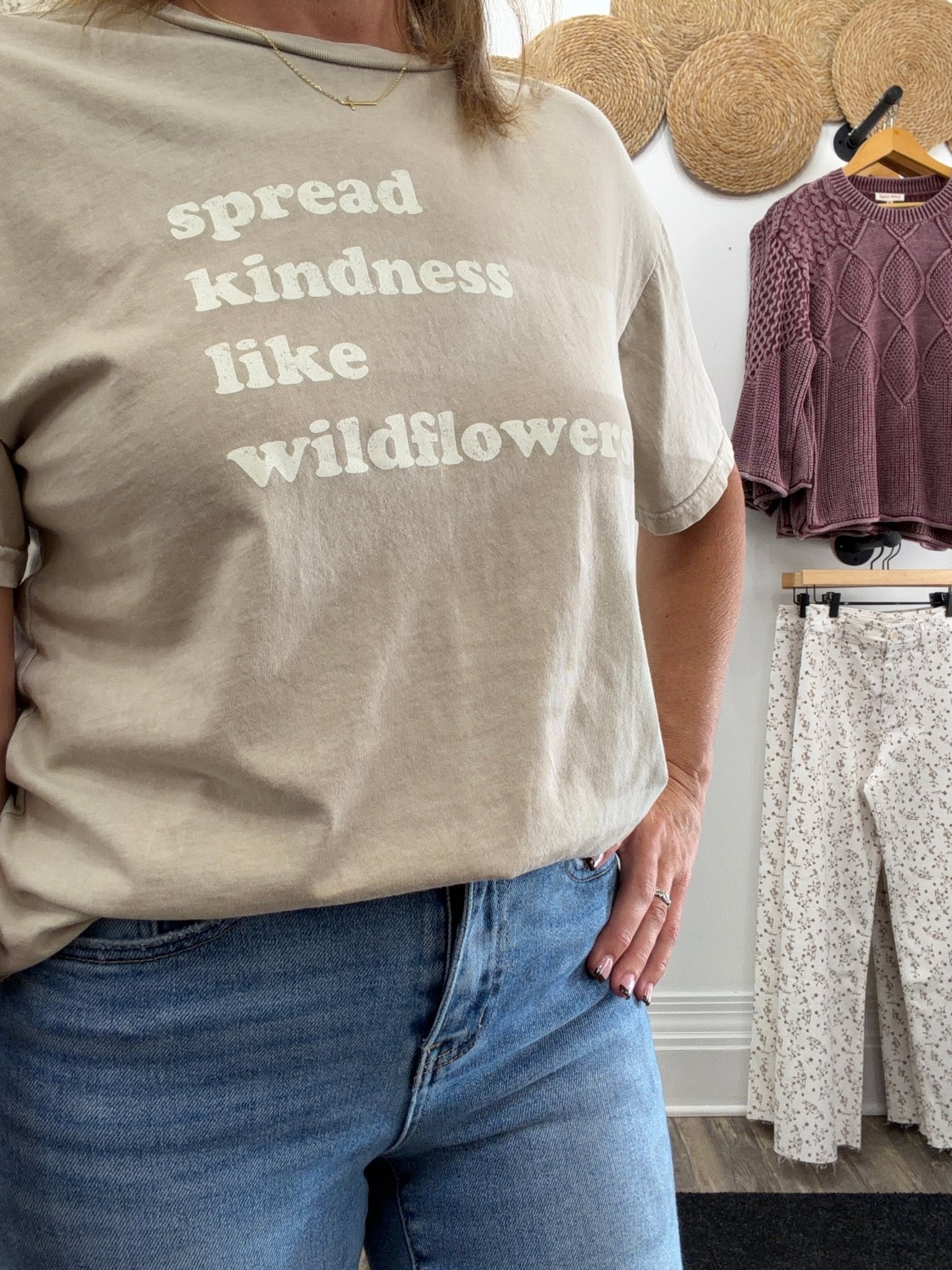 Spread Kindness Like Wildflowers Graphic T - The Cozy Nest