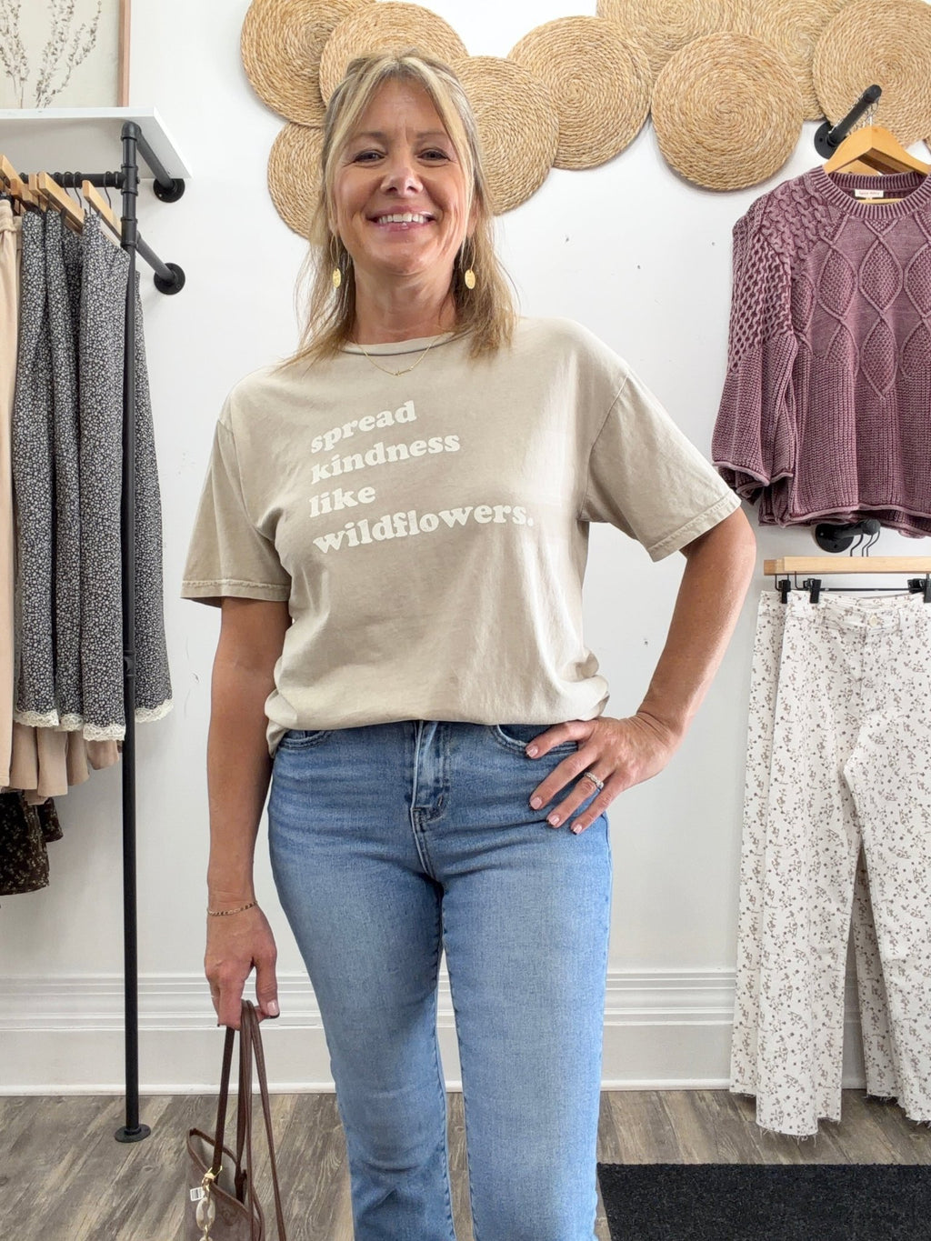 Spread Kindness Like Wildflowers Graphic T - The Cozy Nest