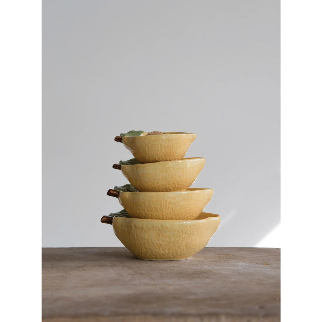 Stoneware Lemon Measuring Cups - The Cozy Nest