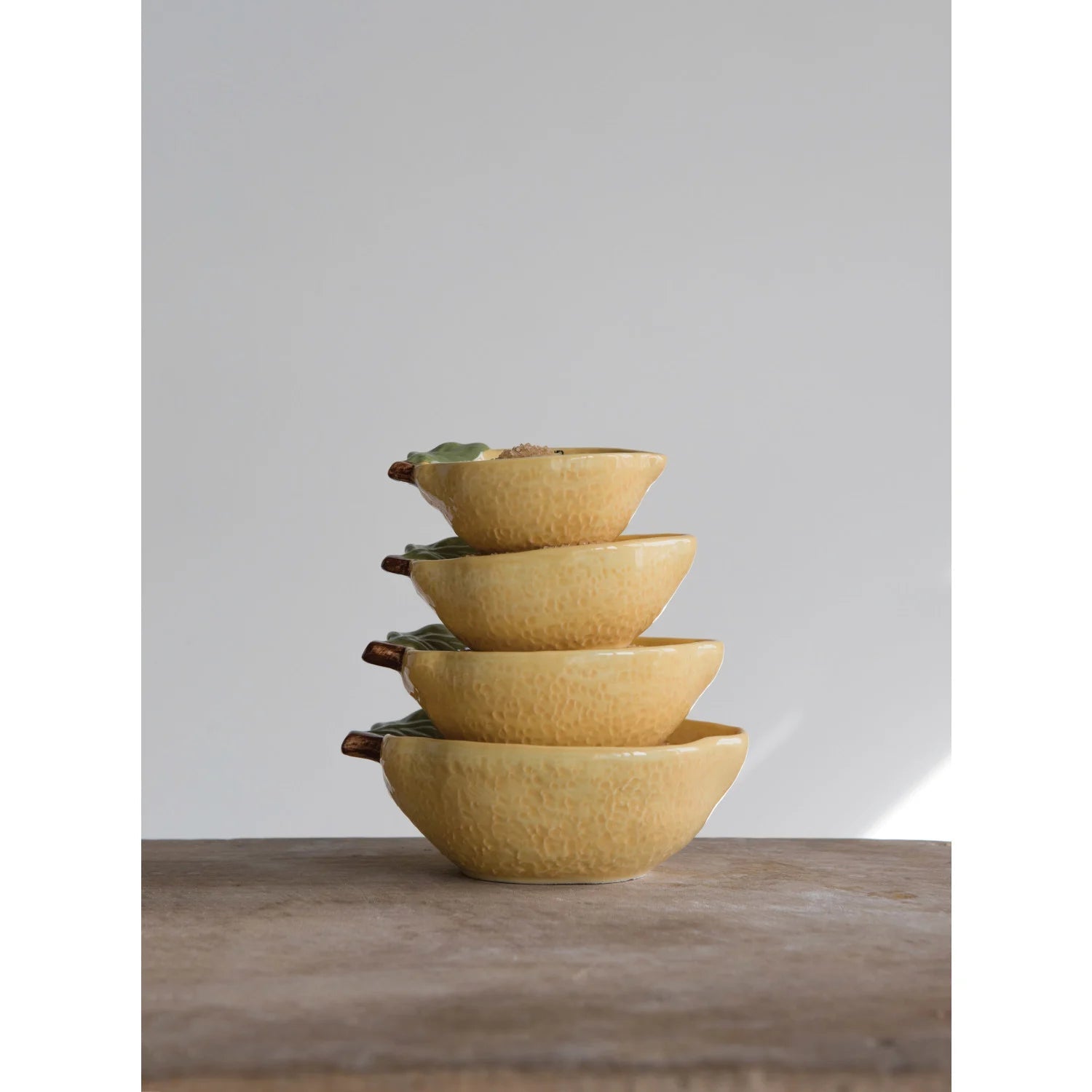 Stoneware Lemon Measuring Cups - The Cozy Nest