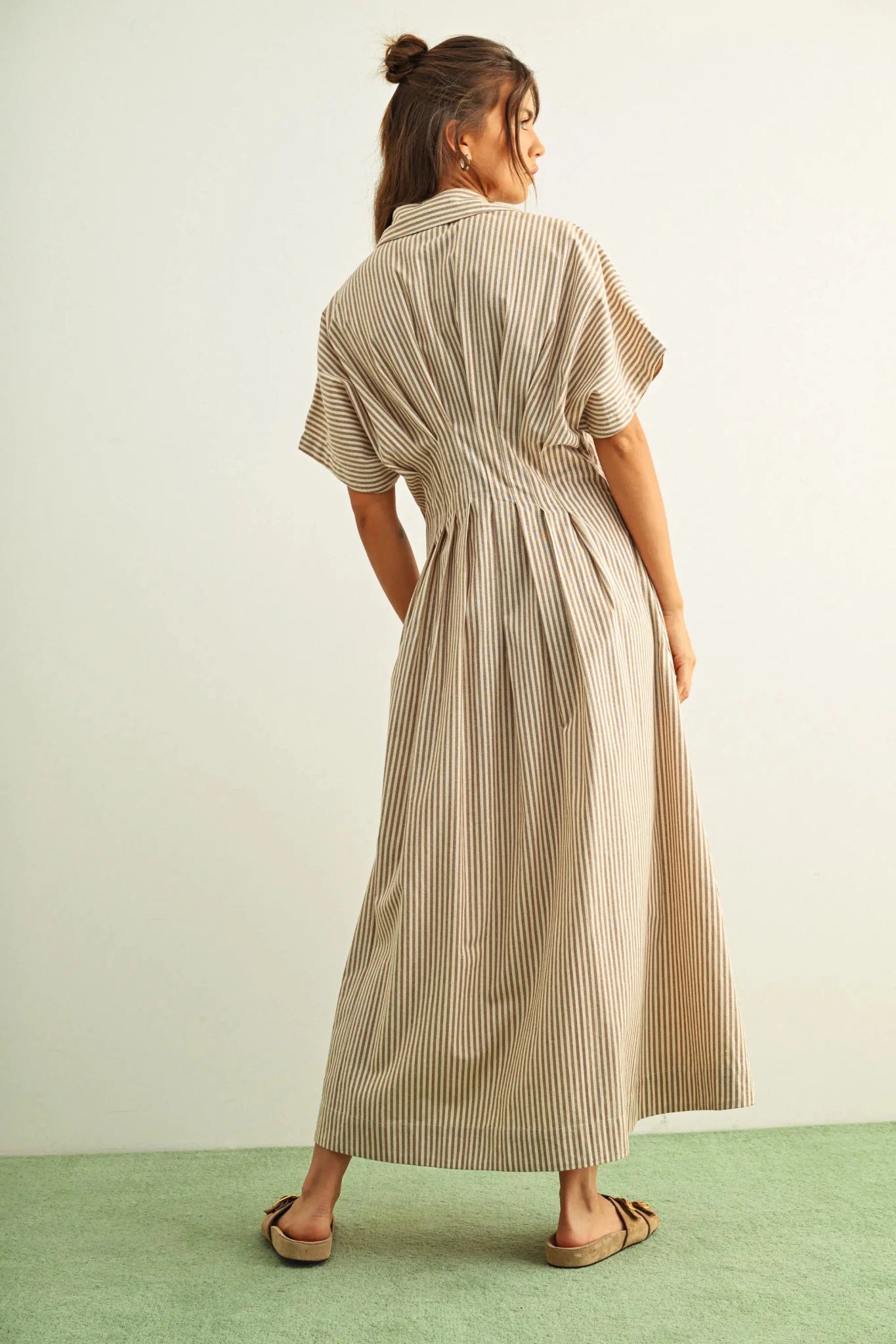 Striped Button Down Shirtdress - The Cozy Nest