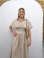 Striped Button Down Shirtdress - The Cozy Nest