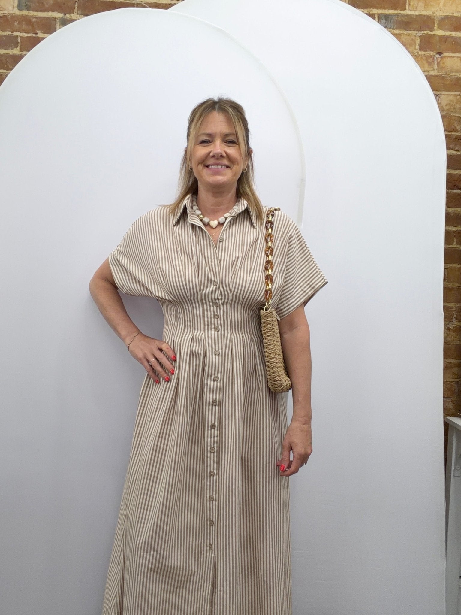 Striped Button Down Shirtdress - The Cozy Nest