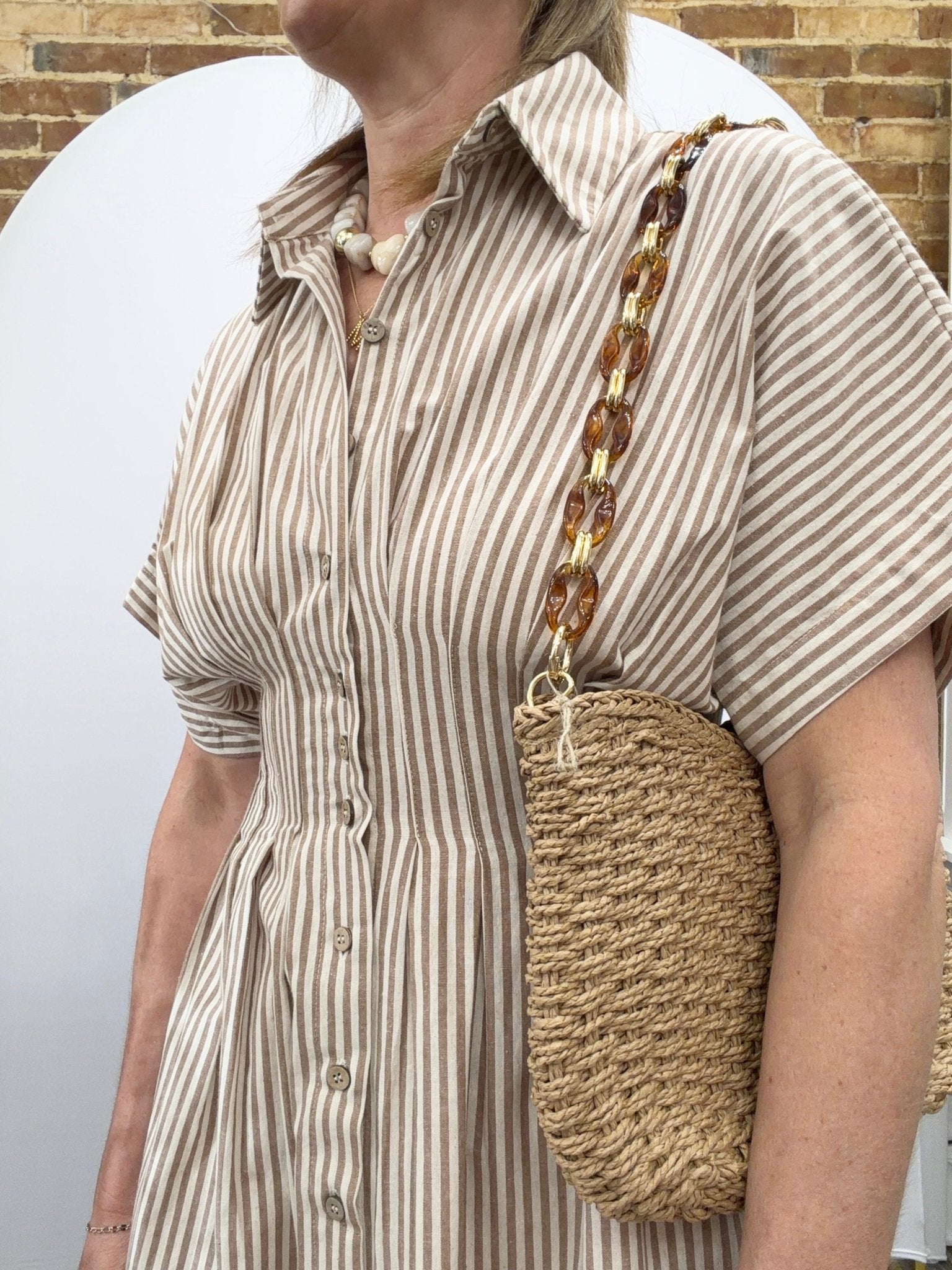 Striped Button Down Shirtdress - The Cozy Nest