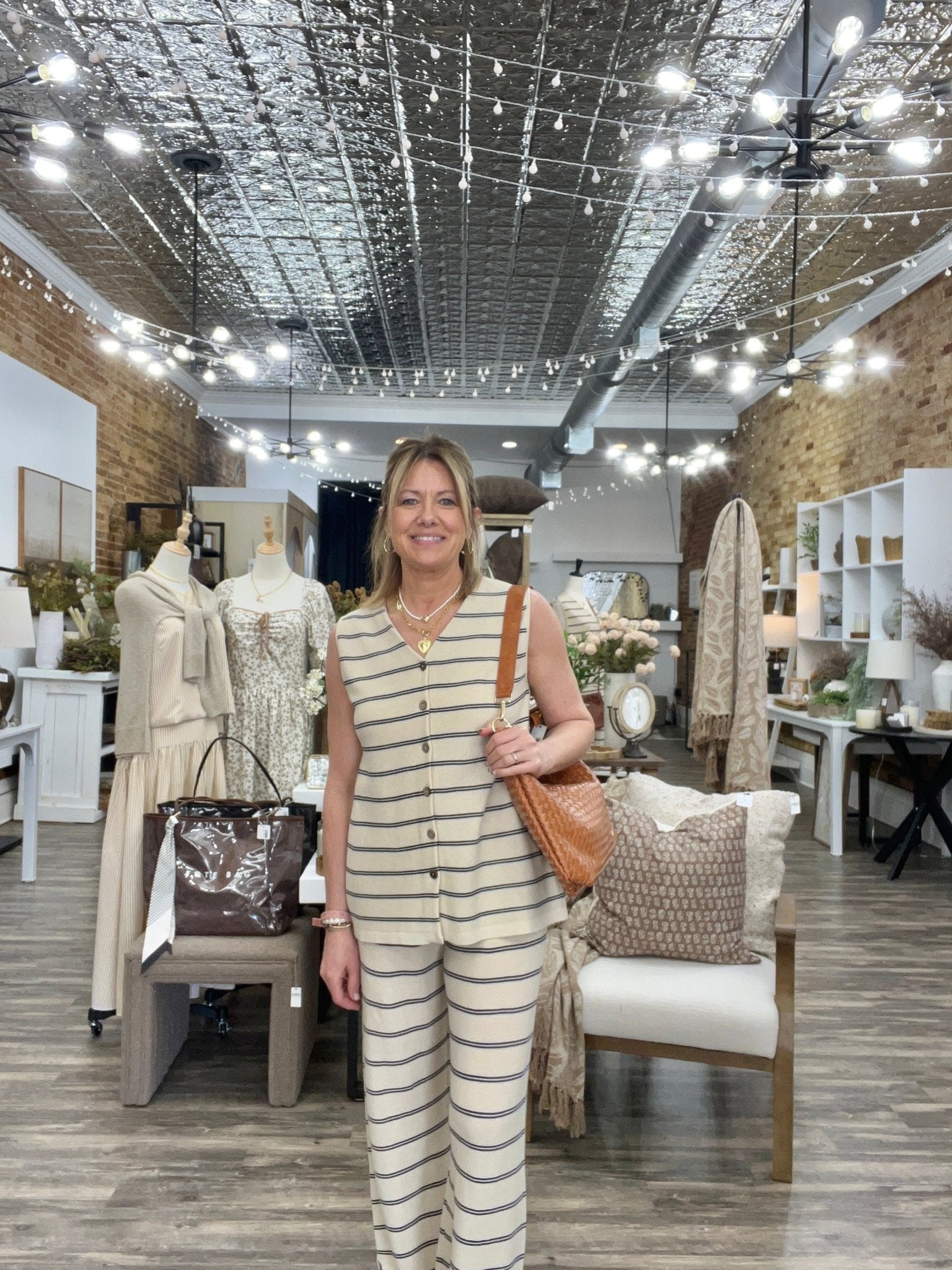 Striped Button Down Sweater Top - The Cozy Nest