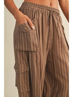 Striped Mocha Pants - The Cozy Nest