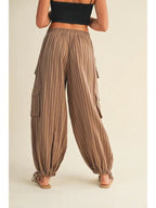 Striped Mocha Pants - The Cozy Nest